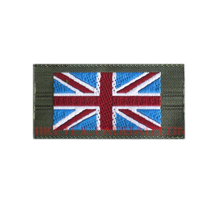 全新户外运动臂章迷彩服旗章英国国旗魔术贴袖标军绿色补丁贴肩章
