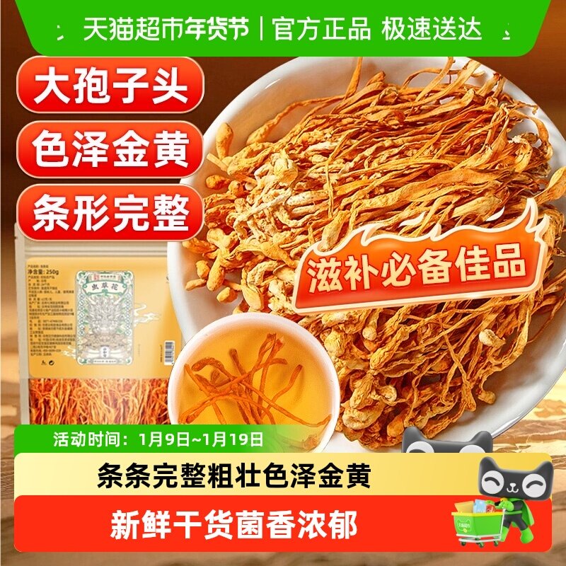 公和堂虫草花虫草菌北虫草金虫草菇商用新鲜干货煲汤喝新鲜孢子头