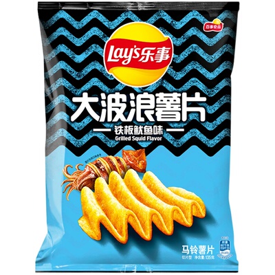 乐事大波浪铁板鱿鱼味小吃薯片