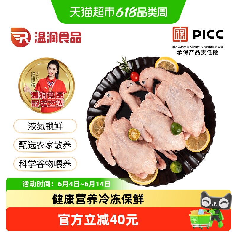 温润食品乳鸽900g/3只鸽子肉土鸽子卤鸽子烤鸽子卤味煲汤液氮锁鲜
