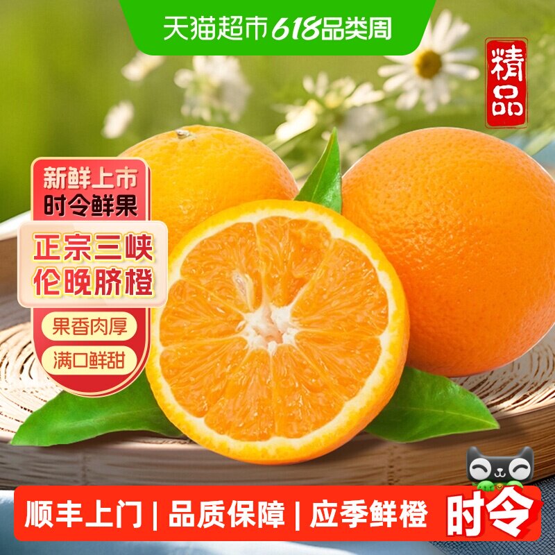 顺丰上门湖北秭归伦晚脐橙新鲜应季春橙鲜甜多汁鲜橙子
