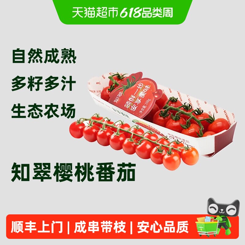 顺丰上门【知翠】串收樱桃小番茄自然熟生吃小西红柿新鲜水果现摘