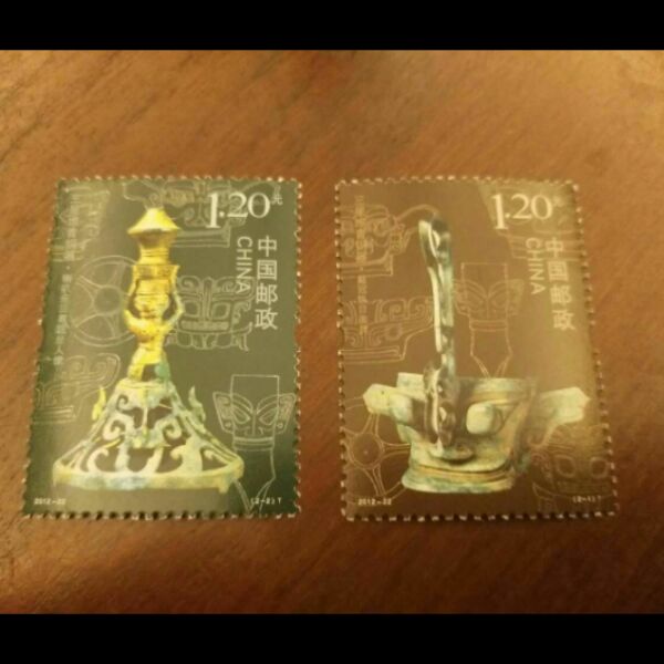 新中国2012-22三星堆青铜器邮票2全新 原胶全品 邮局正品 保真