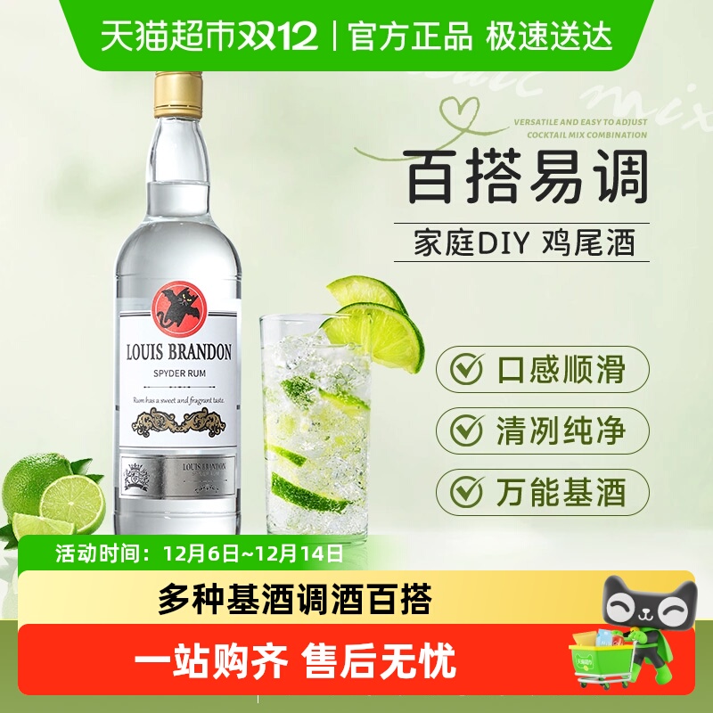 白朗姆酒调酒莫吉托洋酒蓝橙力娇酒利口酒伏特加威士忌基酒烘焙