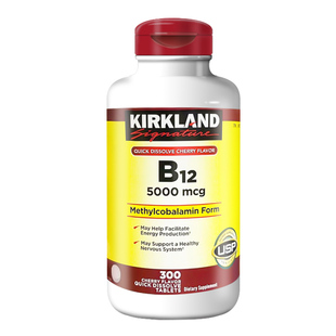 美国直邮 Kirkland 柯克兰B12 5000mcg舌下含服维生素B12片 300粒