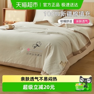 洁丽雅A类新疆全棉花夏凉被可机洗单人双人纯棉花空调被夏季 夏被