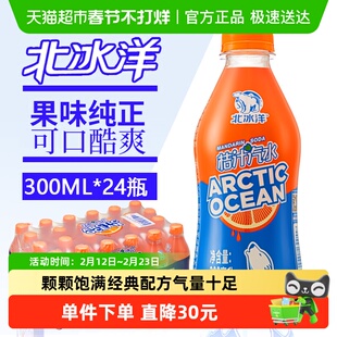 北冰洋桔汁汽水果汁300ml24瓶碳酸饮料橘汁饮品瓶中华北京老字号