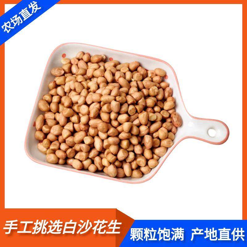现剥新货特价精选无壳白沙花生米批发粉红皮花生仁商用