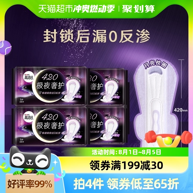 高潔絲極夜奢護420mm5片*4包