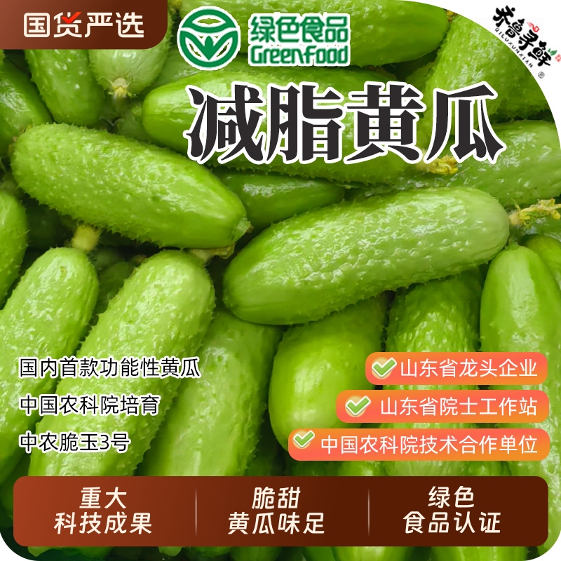 [顺丰包邮]减脂黄瓜-绿色认证中农脆玉3号水果黄瓜生吃代餐即食