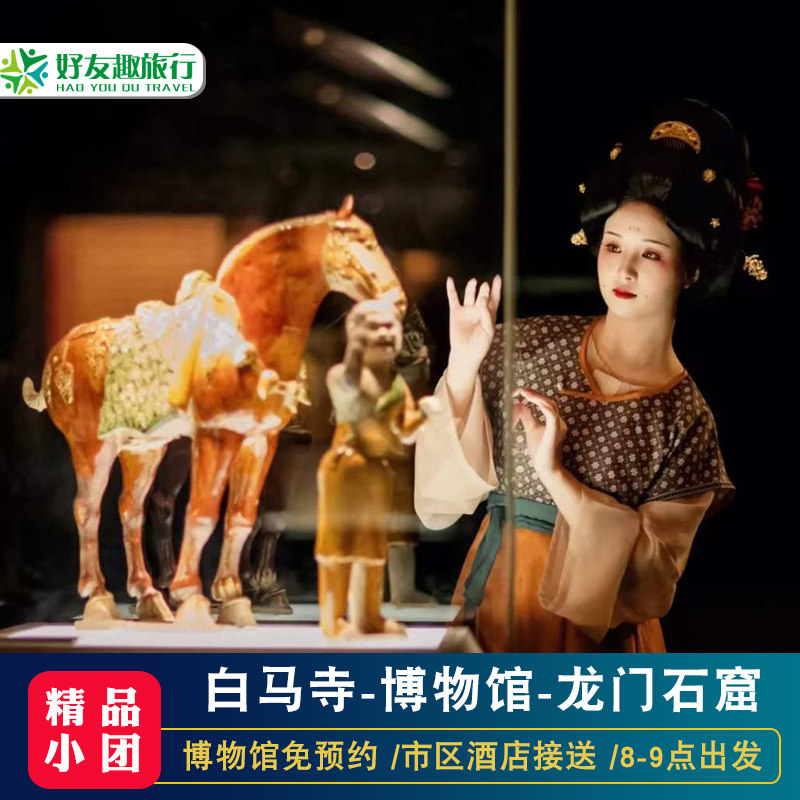 【20人小团】洛阳龙门石窟博物馆白马寺一日游跟团旅游团酒店接送