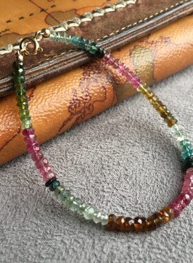 Z M Original臻美原创设计极细天然碧玺手链时尚个性简约款手串女