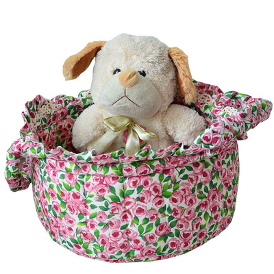 韩式蕾丝外贸纯棉可水洗收纳筐