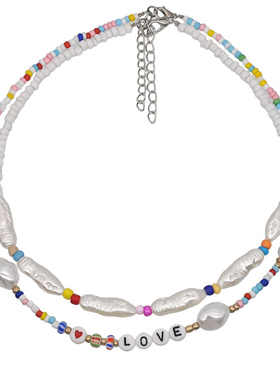 夏季新品波西米亚风珍珠项链颈