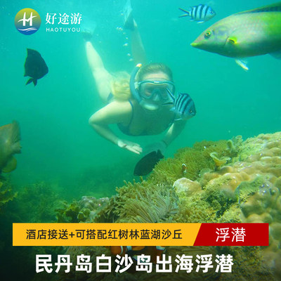 民丹岛白沙岛出海浮潜旅游活动+酒店接送+可搭配红树林蓝湖沙丘