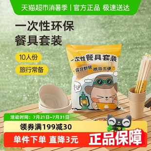 家用野餐露营纸碗烧烤碗筷杯便携组合 包邮 炊大皇一次性餐具套装