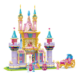 新乐新叶罗丽城堡冰公主宫殿模型女孩子摆件礼物儿童益智拼装玩具