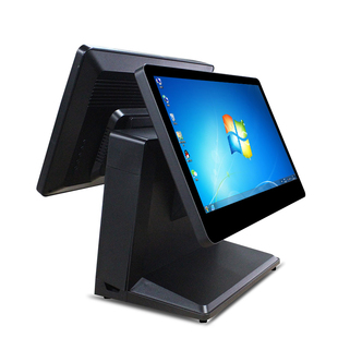 电脑收银机一体机触摸屏收银软件系统管理超市餐饮点餐奶茶水果服装化妆品烟草便利店母婴双屏windows收银机