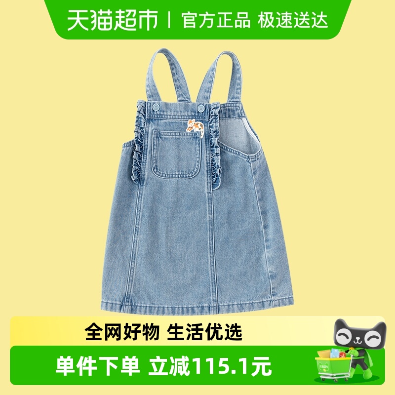巴拉巴拉女童连衣裙牛仔背带裙