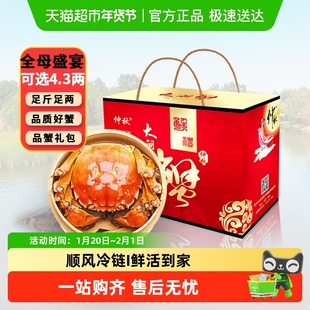[活蟹]仲秋大闸蟹鲜活现货全母螃蟹公河蟹精品礼盒