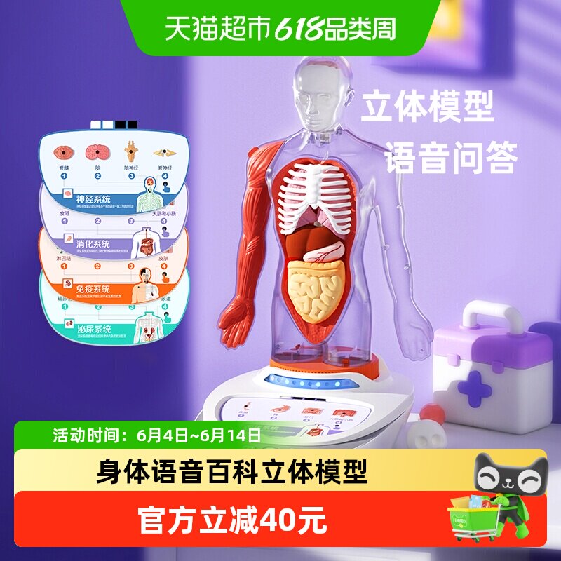 科学罐头身体语音百科玩具认知模型器官宝宝启蒙六一儿童节礼物