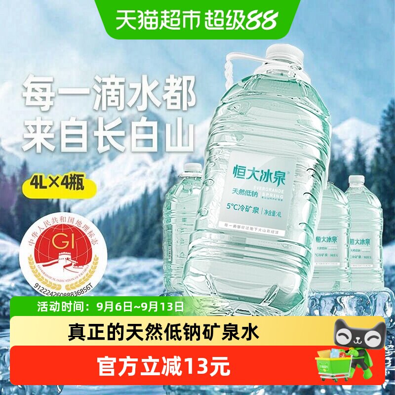 恒大冰泉低钠矿泉水富含偏硅酸图片