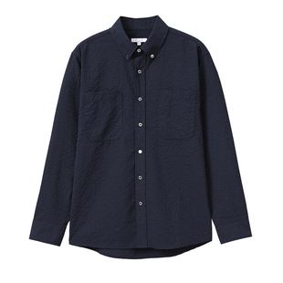 春季轻盈零压力 日本提花泡泡纱面料高档男士长袖衬衫外套 DAH396