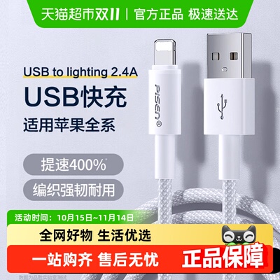 品胜苹果加长编织抗弯数据线