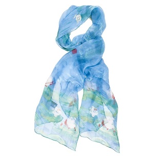 预定欧洲法国旅游卢浮宫博物馆纪念品文创礼品莫奈睡莲丝巾