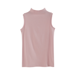 夏季新款韩版纯棉修身显瘦纯色半高领无袖内搭背心女装上衣