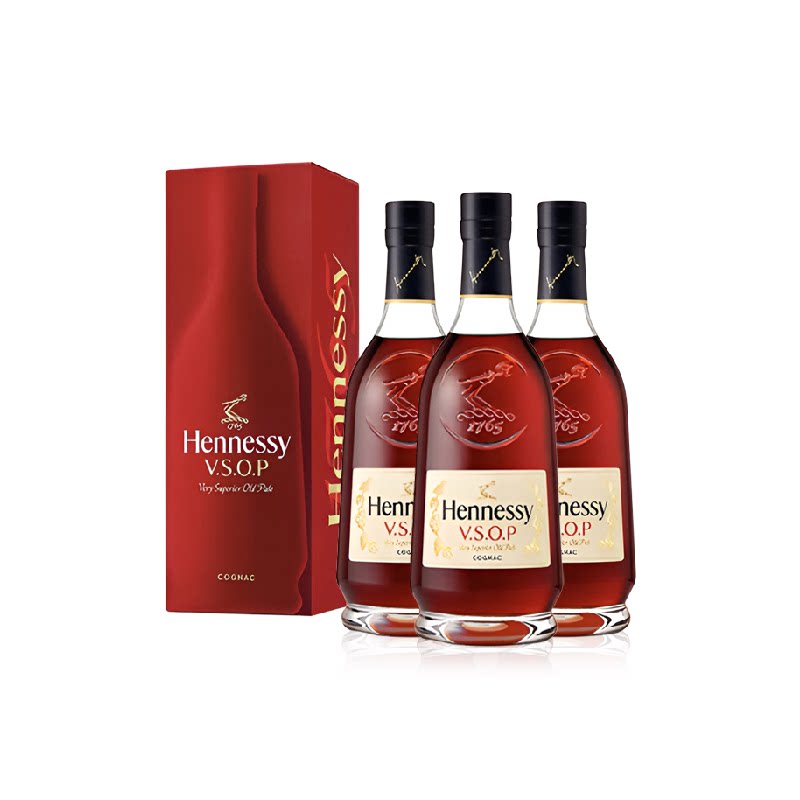 Hennessy/轩尼诗焕新上市经典VSOP干邑白兰地法国进口洋酒700ml*3