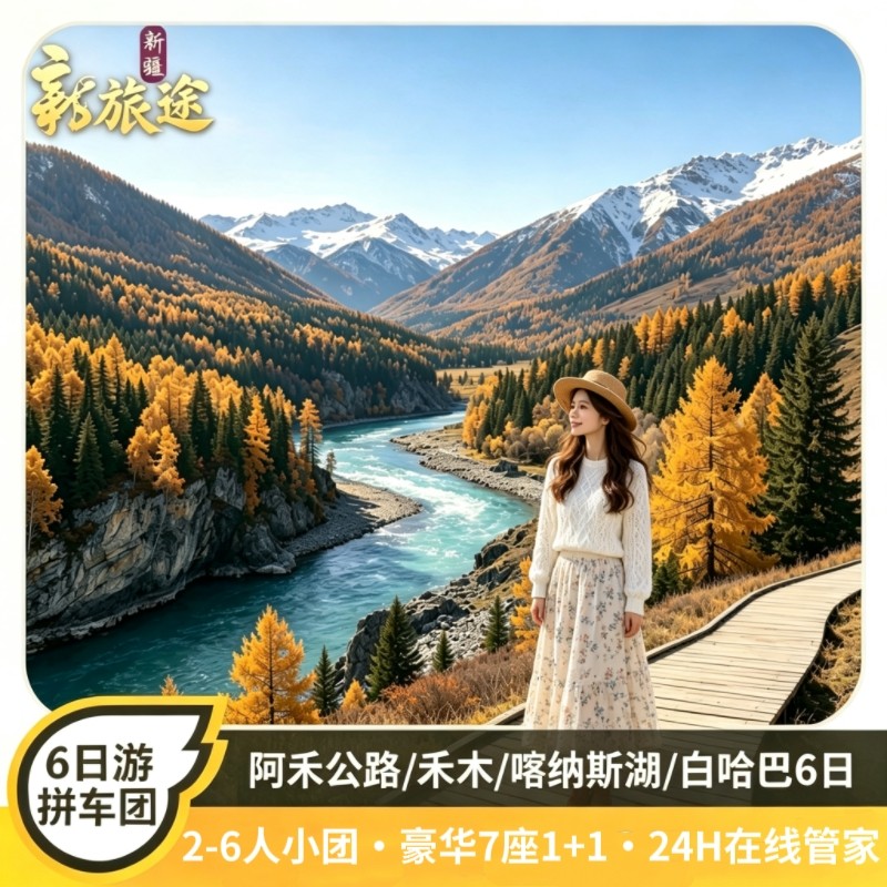 新疆旅游北疆环线喀纳斯禾木赛湖那拉提独库10天9晚6人小团跟团游