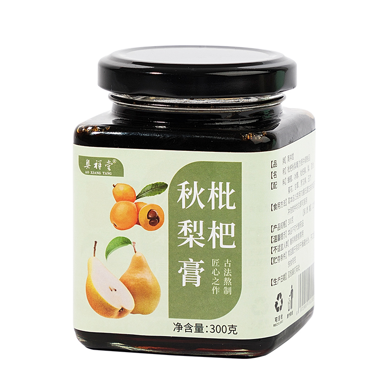 奧祥堂枇杷秋梨膏無添加碭山冰糖雪梨膏枇杷膏純梨膏手工琵琶膏