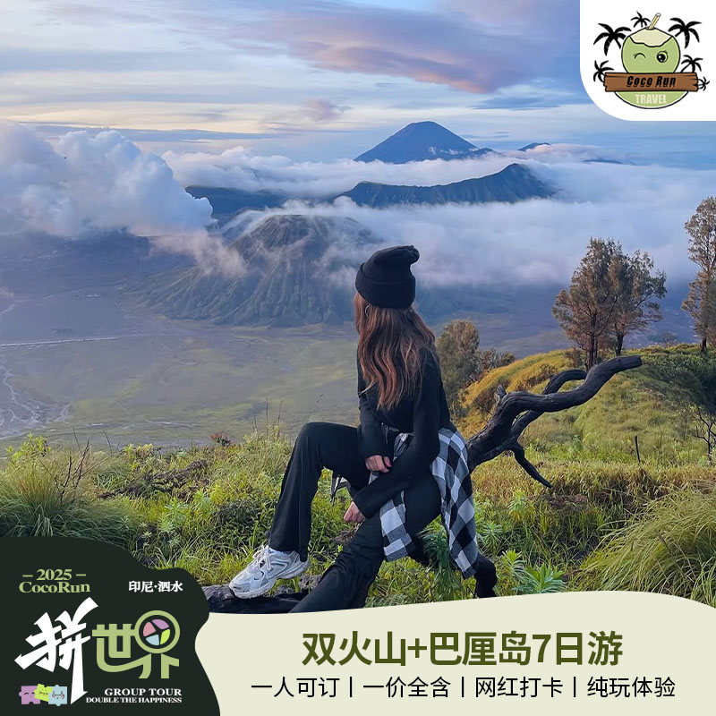 印尼泗水巴厘岛7日游私家团布罗莫宜珍火山佩尼达罗威纳追海豚