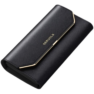 女士钱包2025新款真皮钱包长款高级感大容量高档手拿钱包黑色钱夹