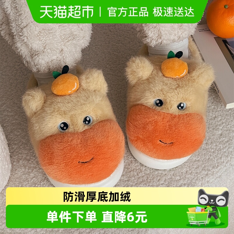 暖之缘可爱水豚居家棉拖鞋女