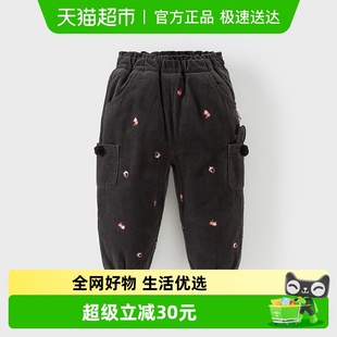女宝宝休闲束脚裤 戴维贝拉儿童棉裤 灯芯绒长裤 冬装 2025女童新款