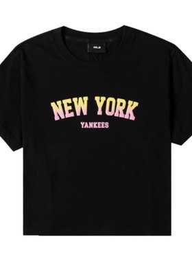 MLB短袖女士白色圆领新款半袖休闲透气跑步T恤3FTSV1443商场