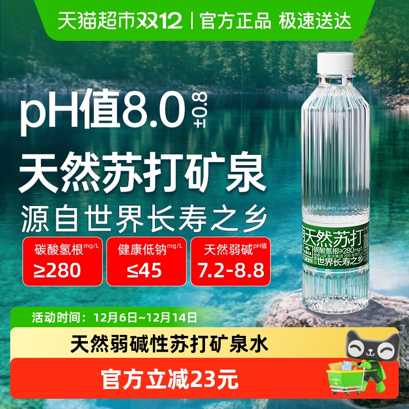 江南名泉450ml*24瓶苏打矿泉水