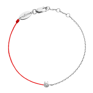 redline红绳女士Minimaliste 0.02克拉钻石半绳半链手链