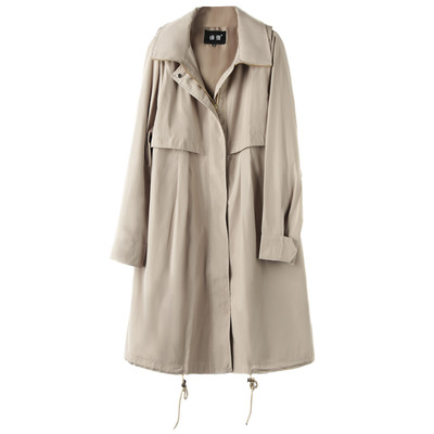 徕倩帅气立领下摆抽绳设计隐形插