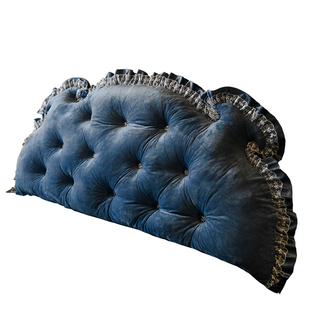 公主风床头靠垫蓝色床上靠背榻榻米软包加高大靠枕防撞软垫拆洗