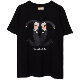 MF BY GCDC Tribute to KL Rapper 恶搞系列 ins 白色短袖T恤23新