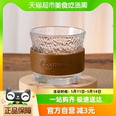 青苹果锤纹玻璃杯风琴束腰杯1只160ml咖啡杯洋酒杯隔热茶杯品茗杯