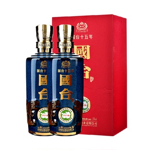 贵州国台十五年53度酱香型白酒500ml*2瓶 含礼袋 纯粮食送礼宴请