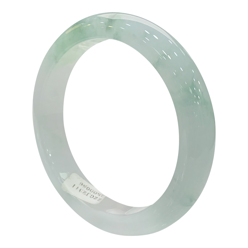 浅语拾光缅甸天然A货翡翠冰透飘绿花清爽种老水足玉手镯