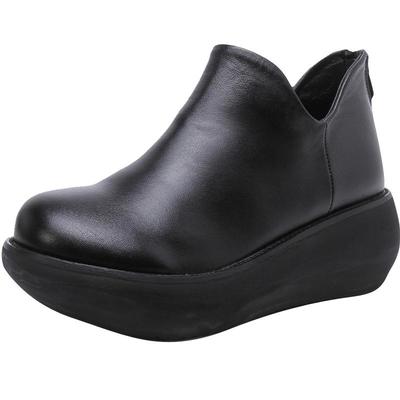 真皮增高舒适深口单鞋