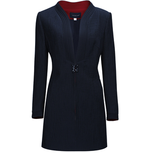 靓诺秋冬女中式大盘口丝麻休闲修身白领气质短款高档上衣LS18184A