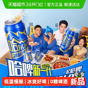 哈尔滨啤酒 冰极纯生0糖啤酒500ml*12听 哈啤易拉罐整箱批发微醺