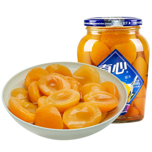 真心罐头正品杏罐头糖水午后水果罐头880g整箱玻璃瓶装大瓶
